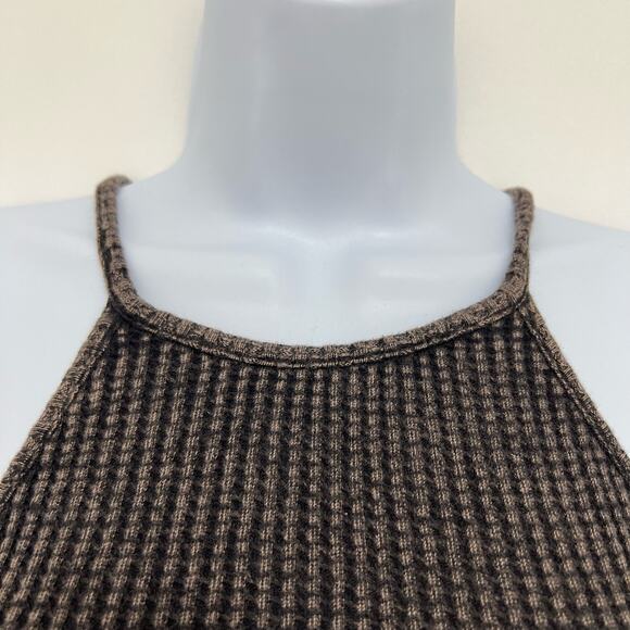 Free People FP One XS Katya Thermal Bodycon Mini Dress Brown Textured Ruched - Picture 13 of 14